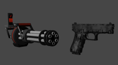 Minigun and Glock